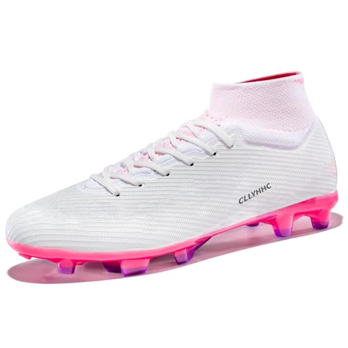 Best Football Boots for Wet Grass Grip: Top Picks for Traction 15 CLLYHHC Men's Soccer Cleats Women's Indoor Shoes Unisex Baseball Turf Shoe Youth Rugby Adult Football Boots Wide AG FG TF Training Sneaker White EU 45