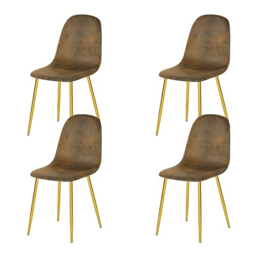 Reseezac Silla De Comedor Escandinava Juego De 4 , Silla Vintage De Ante Sintético Con Patas De Metal, Adecuada Para Cocina, Salón, Oficina, Dormitorio, Estudio, Cafetería, Marrón, 41 X 50 X 85 Cm Reseezac Silla De Comedor Escandinava Juego De 4 , Silla Vintage De Ante Sintético Con Patas De Metal, Adecuada Para Cocina, Salón, Oficina, Dormitorio, Estudio, Cafetería, Marrón, 41 X 50 X 85 Cm