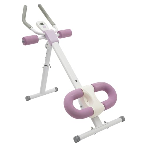 Foldable Abdominal Exercise Machine,220lbs Load Abdominal Workout Equipment with Non-slip Foot Sleeves&LED Display,Floor Standing Abdominal Trainer Machine for Homes,Offices,Gyms,Yoga Studios