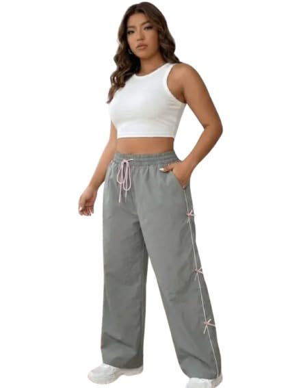 Women's Wide Leg Sweatpants, Casual Athletic Gray Lounge Pants with Drawstring, Side Pockets, Elastic Waist-picture-26