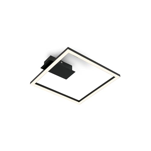 BRILONER - LED Deckenlampe Frame, LED Deckenleuchte mit warmweißer Lichtfarbe, 14W Lampe, Wohnzimmerlampe, Schlafzimmerlampe, 265x250x45 mm (LxBxH), Schwarz