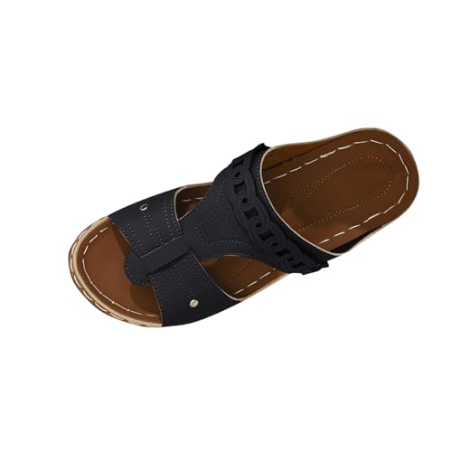 Pantoufles d'été à semelle épaisse anti-fatigue - Chaussures de plage ouvertes en I pour femme