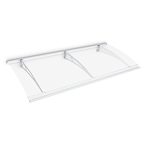 Preisvergleich Produktbild Schulte Vordach Überdachung Haustürvordach 200x90cm Polycarbonat klar Stahl weiß Pultbogenvordach