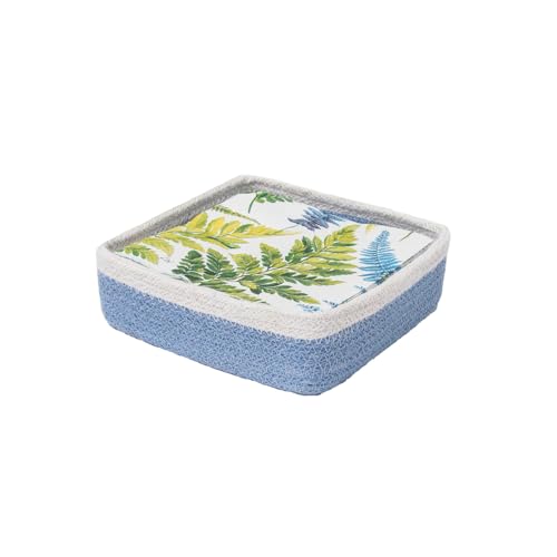 Boston International Sky Blue Jute Lunch Napkin Caddy, 8" x 8" image 4