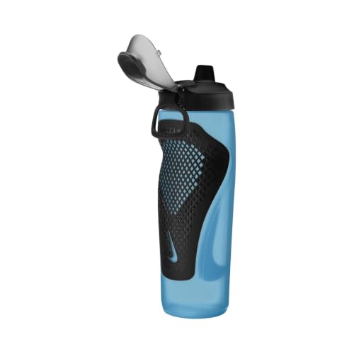 Image of Nike Refuel Bottle Locking Lid 24 oz BPA Free Airtight Sports Bottle (Baltic Blue /Black /Black /Iridescent)