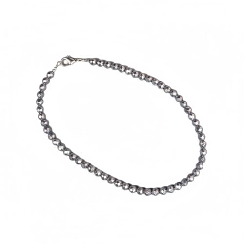 Collier perles d'hématite naturelle 8 mm LKBEADS aux vertus curatives en cristal
