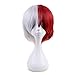 Produktbild Dsnmm My Hero Academia Shoto Todoroki Shouto Weiß Rot Kurze Perücke Cosplay Boku no Held Academia Heat Resistant Haar Männer Perücken