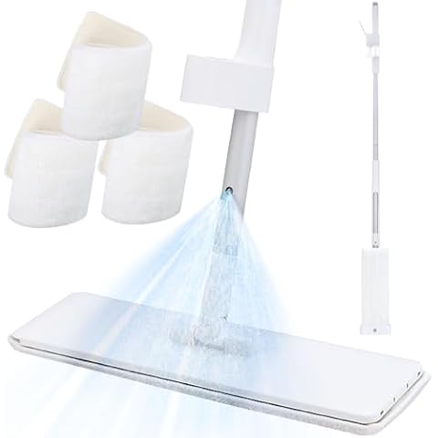 VENETIO Bluefish Hands-Free Squeeze and Spray 2-in-1 Floor Mop System with Reusable Washable Microfiber Pads Set, Refillable Sprayer, Wet & Dry Cleaning Kit for Tile, Laminate, Hardwood - Home Plus Cover