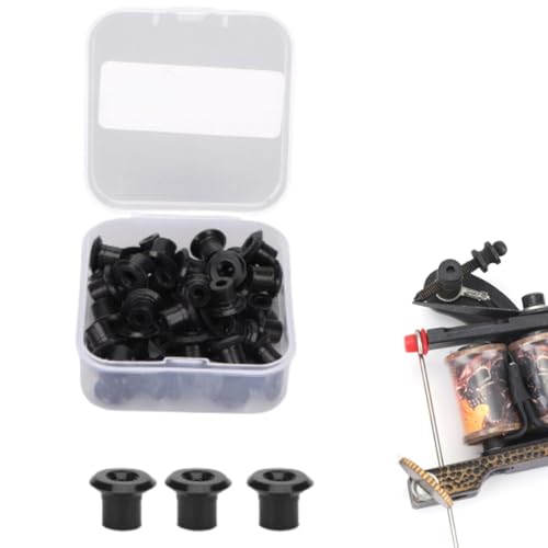 Almohadilla Para Pezones Con Ojales Para Tatuajes, 50 Uds. Ojales Para Agujas De Tatuaje Absorción De Golpes Pezones Para Máquina De Tatuaje De Silicona Suave Profesional Para Máquina(negro)