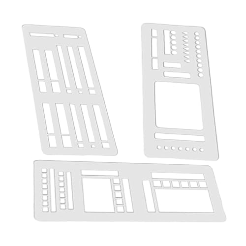 Pruojhw Planner Stencils, Stencils Journal Template for Scrapbook Entries - 3 Drawing Stencils Journal Accessories for Notebook, Diary, Scrapbook, Photo Album Decoration