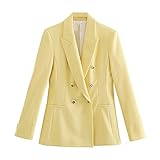 Chaquetas de Traje y Blazers de Manga Manga Larga para Mujer, Lady Chaqueta con Bolsillo, Elegante Chaquetas de Oficina de otoño Casual Informal Formal Negocios Blazer