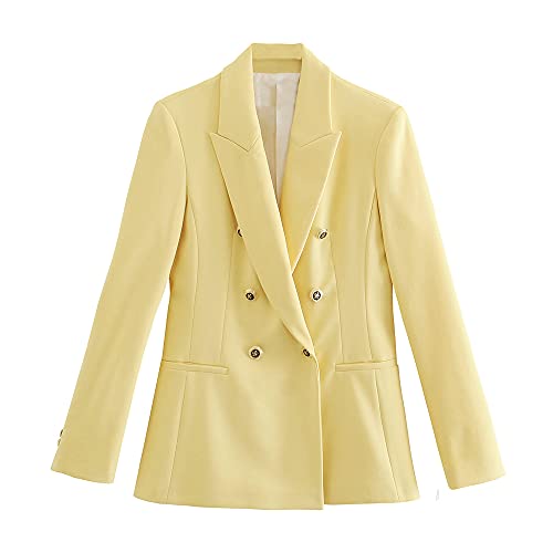 Chaquetas de Traje y Blazers de Manga Manga Larga para Mujer, Lady Chaqueta con Bolsillo, Elegante Chaquetas de Oficina de otoño Casual Informal Formal Negocios Blazer