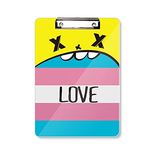 Porte-bloc Love Transgender LGBT A4 avec pince pour bureau et défilé Pride