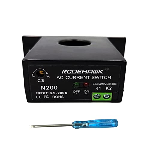 Current Sensing Relay AC Current Sensing Switch 0-200A Normally Closed Current Sensor Monitoring Relay (N200)