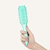 Bounce Curl Slick-Flex Define EdgeLift Brush for Curly Hair Gentle Curl Definition, Detangling & Edge Styling Brush with Soft Flexible Bristles for Fine, Fragile, or Bleached Hair Teal