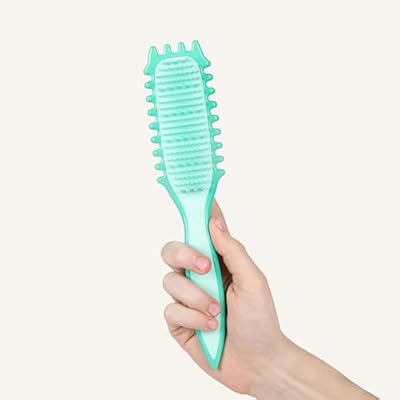 Bounce Curl Slick-Flex Define EdgeLift Brush for Curly Hair Gentle Curl Definition, Detangling & Edge Styling Brush with Soft Flexible Bristles for Fine, Fragile, or Bleached Hair Teal