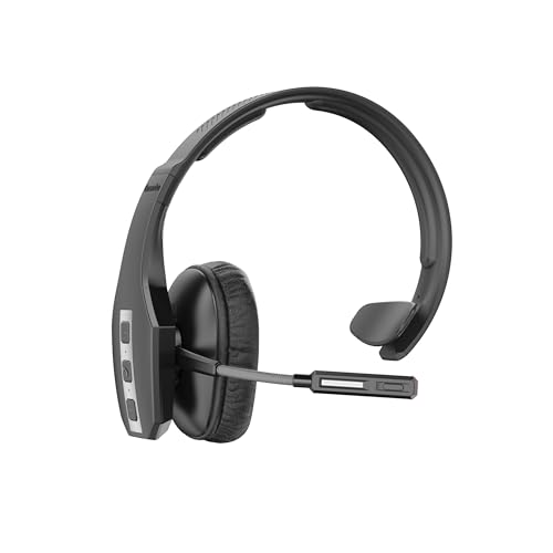 Image of Conambo JBT600 Bluetooth Headset V5.1, Trucker Bluetooth Headset with Three Mic Noise Cancelling & Mute Button, Improved Comfort Wireless Headset 35Hrs Talktime for Cellphone Trucker Home Office