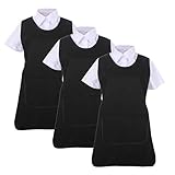 Delantal forma camiseta para mujer, coloridos, cuello redondo, y detalles de ribetes en los bordes del delantal