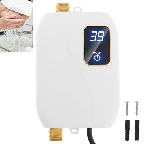 Wadoy - 3000W Tankless Water Heater, 110V Portable Electric Water Heater with Digital Display & Overheat Protection, Instant Water Heater Under Sink, On Demand Water Heater for Kitchen Bathroom RV