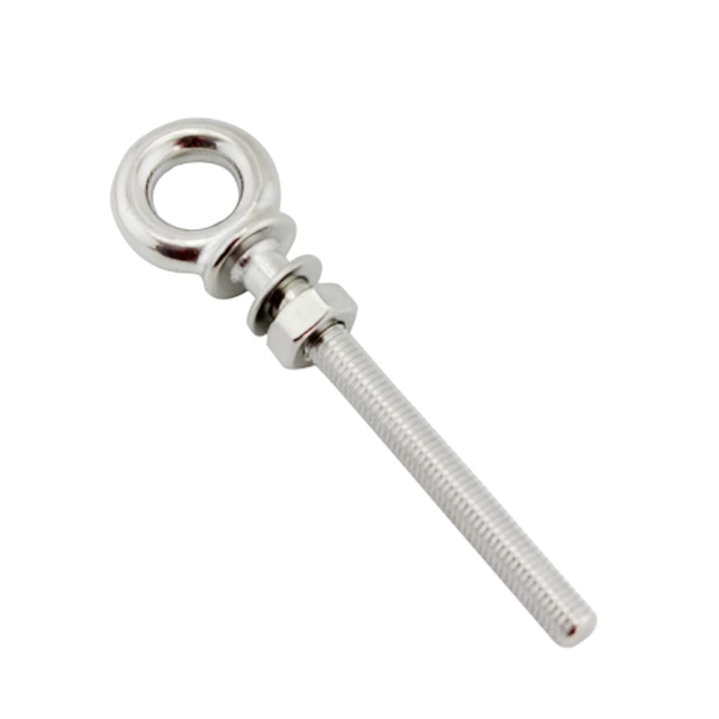 perno de expansión Perno de anillo de elevación de alta resistencia, cáncamos útiles de acero inoxidable de 10 mm, tornillos de ojo de rosca largos con arandela y tuerca, anillo de elevación roscado