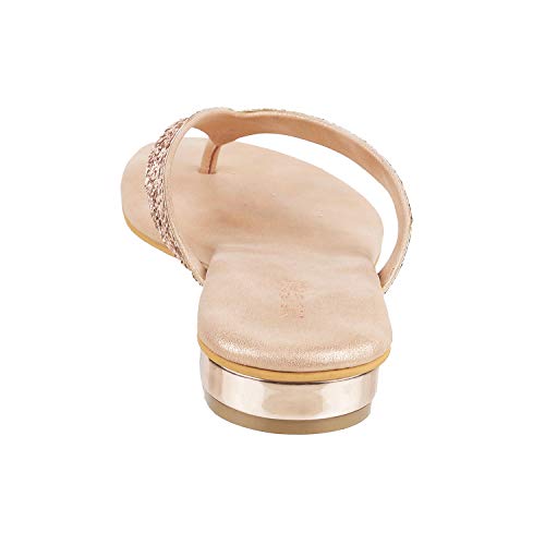 Image of Mochi Women's Faux Leather Glittery Thong Strap Fashion Sandals