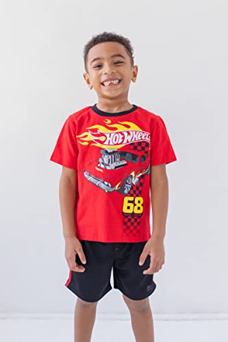 Image of Hot Wheels Boys' Athletic 2-Piece T-Shirt and Shorts Set Toddler to Big Kid