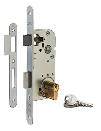 THIRARD - Serrure Encastrable à Cylindre pour Porte d'Entrée - Axe 40 mm - Bouts Ronds - Cylindre...