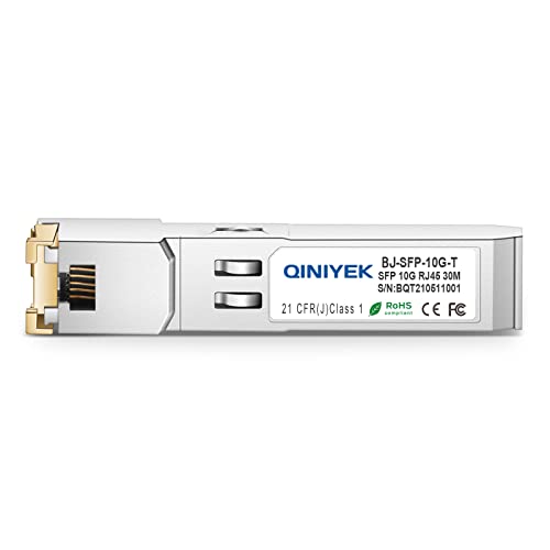 Image of 10GBase-T SFP+ Transceiver,10G SFP+ RJ45 Copper Transceiver, Compatible for Intel E10GSFPT,up to 30m