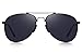 MERRY'S Mens Polarized Aviation Super light Flexible Frame Sunglasses S8716 (Black, 62)
