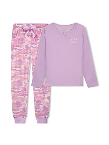 Sleep On It Girls Fleece Pajama Set Long Sleeve Tops & Fleece Pants Soft Kids Sleepwear Multipack Cute Prints Sizes 4-144
