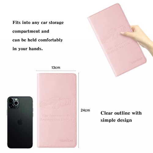 image for TILDOSAC Leather Car Registration and Insurance Card Holder, Car Docum