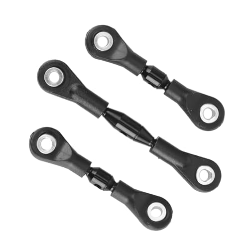 RC Upgrade Accessories for Tamiya for TT-01 for TT01 for 1/10 RC Car 3Pcs Metal Steering Rod Link Rod Tie Rod Upgrade Parts Accessories Black