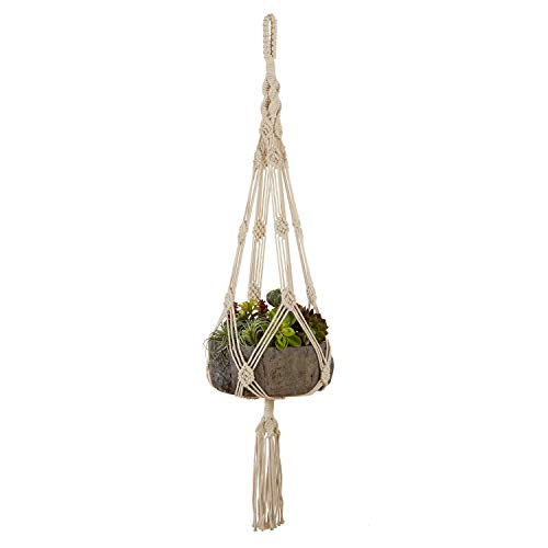 Macrame Plant Hangers, Hanging Basket, Hanging Plant Holder, Bohemian Decor, Plant Pots Indoor, Hanging Planters For Indoor Plants, Outdoor Plant Hangers, Natural Cotton Handmade Indoor Planter #TOP7