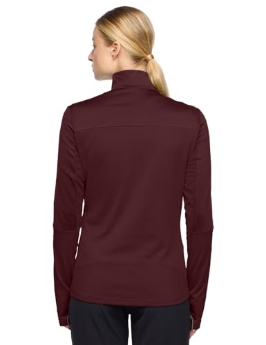 VAUDE Damen dünner Fleecepullover Livigno Halfzip II, angenehm warm, schnelltrocknend, atmungsaktiv, Passform: Slim fit, Dark Oak, 40 – Ansicht 4