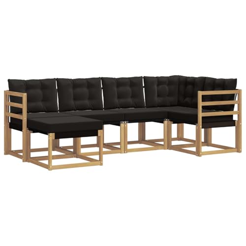 vidaXL Ensemble de canapés d'extérieur 6 pcs Blanc et Noir, Ensemble de canapés de Jardin Moderne, Confortable, Relaxant, résistant, Meubles d'extérieur...