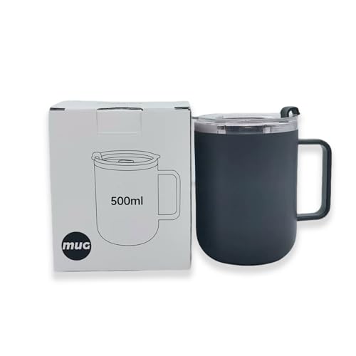 Vaso de acero inoxidable con tapa 500ml negro miniatura 4