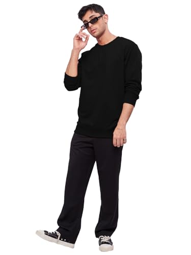 Image of LEOTUDE Men Solid Regular Sweatshirt Material Loopknit