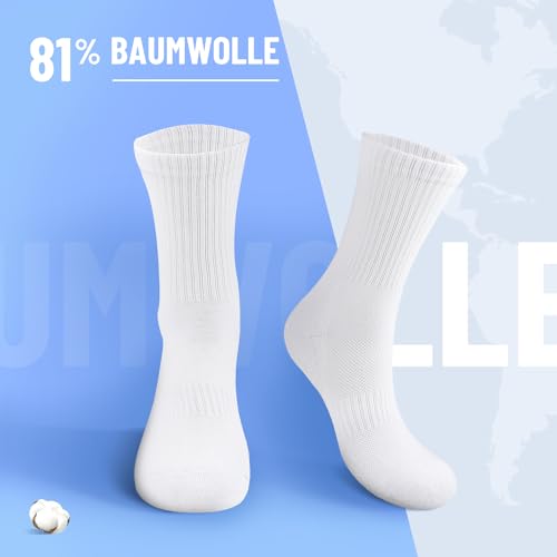 TUUHAW 6/12 Paia Calzini Uomo e Donna Sportivi Lunghe Cotone Sport Calzettoni con Buona Elasticità Alti Socks Calze Traspiranti