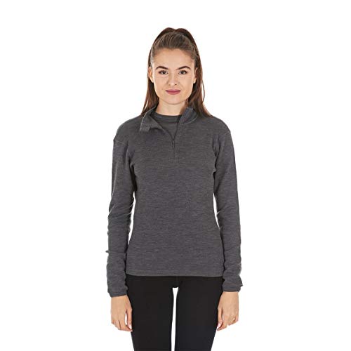 Minus33 Merino Wool Sequoia Women's Midweight 1/4 Zip Charcoal Grey Medium