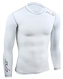 Sub Sports Kinder Dual Kompressionsshirt Funktionswäsche Base Layer Langarm, Weiß, 140/146