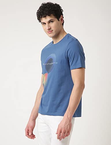 Image of Marks & Spencer Mens Printed Cotton Crew Neck Regular Fit T-Shirt