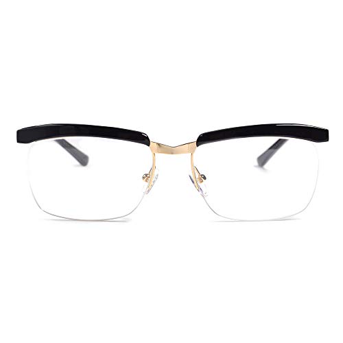 EAREADA Legend Movie Optical Glasses For Men Tom Hardy Eyeglasses Frame Square Black Clear Lens Metal Half Frame Spectacles