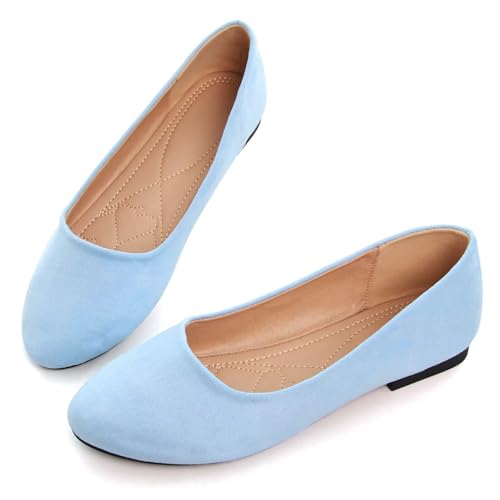 Image of Dear Time Women's Flats Comfortable Slip On Ballet Flats Soft Solid Casual Shoes