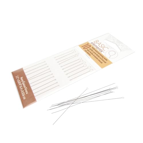 The Beadsmith Basic Elements Twisted Wire Needles – Heavy Flexible Beading Needle, Pack of 10, Large Round Eye and Easy to Thread – Collapsible Eye Holds Threads – Use for Pearl Knotting and Silk Cord