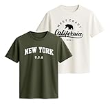 Combo 2 Camisetas Masculinas 100% Algodão Premium VERDE-OFF/EST6G