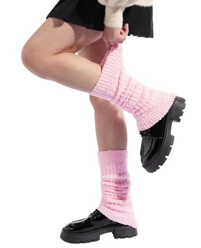 Moon Wood Fuzzy Leg Warmers for Women Cozy Knee High...