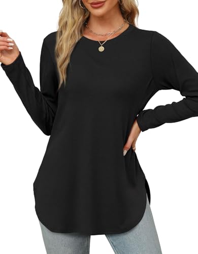 XIEERDUO Long Sleeve Shirts for Women Black Tunic...