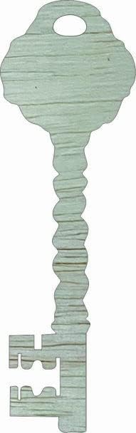 Wood Key 10" Wooden Craft Key Cutout, Unfinished Blank