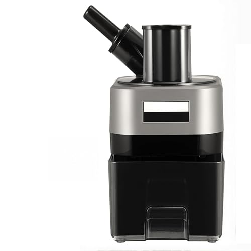 Cortador eléctrico de verduras, rallador de queso multifuncional 4 en 1 con 4 cuchillas y entradas de alimentación dobles para cortar verduras y frutas eficientes, perfecto para zanahorias y frutos