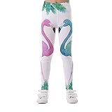Alvivi Mädchen Leggings Stretch Einhon Hosen Strumpfhose Kinder Lange Hosen mit Druck Leggins Tight Pants Jogginghose Trainingshose A Flamingo Weiß A 116